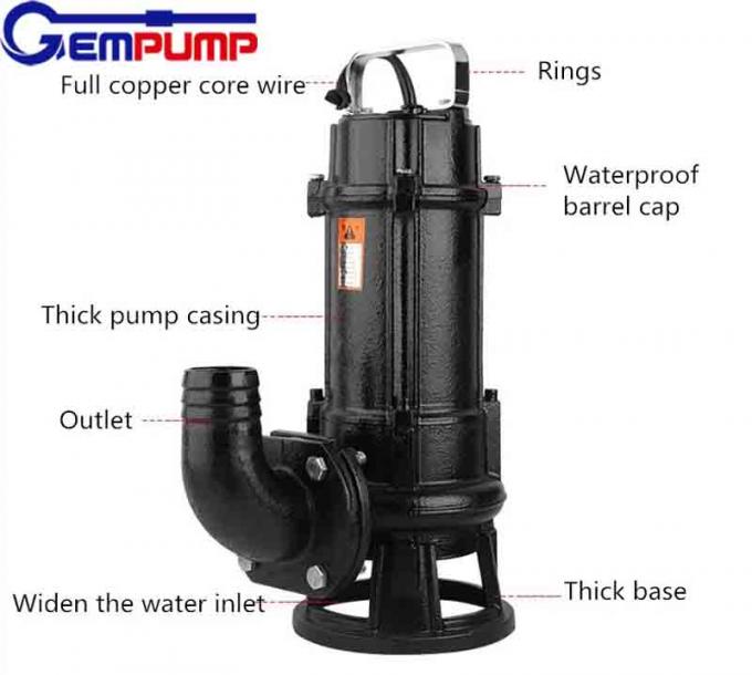 1HP Submersible Sewage Cutter Pump 20M3/H Mud Lifting Pump