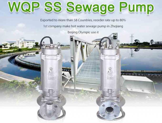 WQP SS304 Submersible Sewage Pump Megathermal Sulfuric Acid Resistant