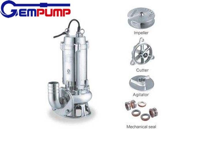 WQP SS316 Stainless Steel Submersible Pump 10-400m3/H Acid Resistant