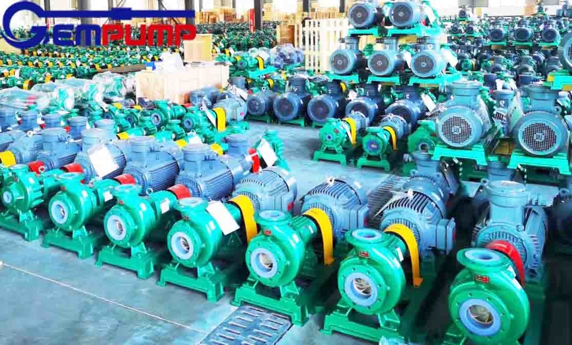 IHF80-65-125F Single Stage Centrifugal Pump Single Suction Horizontal Fluoroplastic Alloy Liner