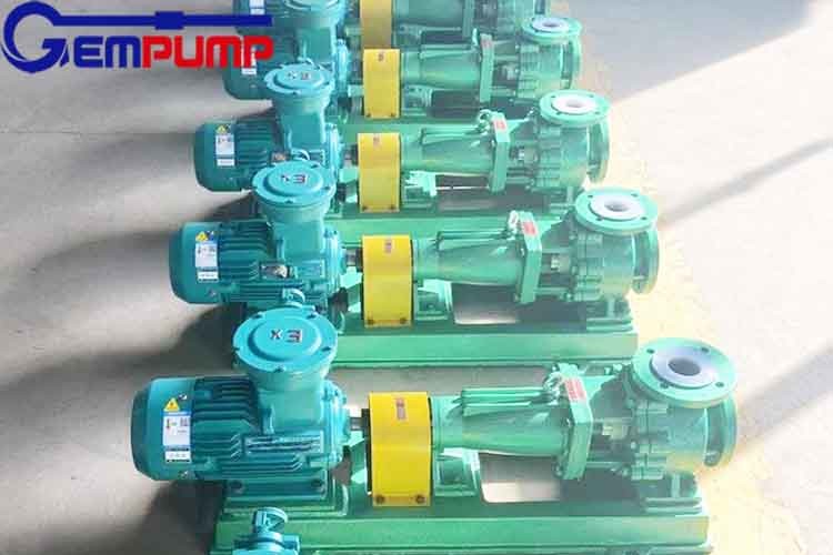 IHF80-65-125F Single Stage Centrifugal Pump Single Suction Horizontal Fluoroplastic Alloy Liner